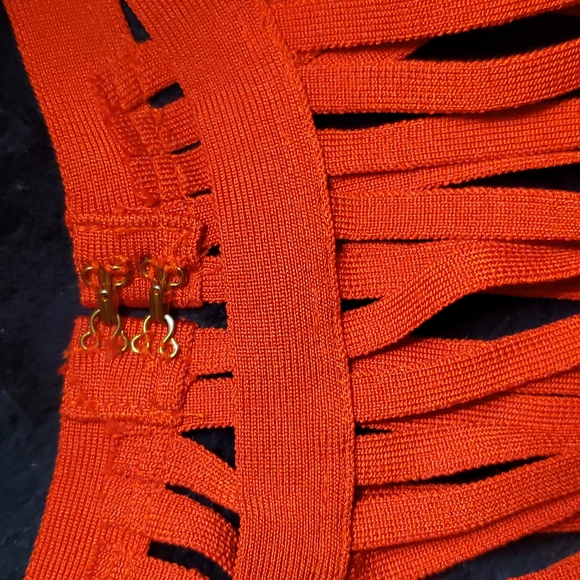 BEBE red crop shirt.  XS - Picture 2 of 5